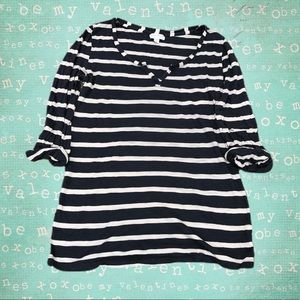 blue/white striped maternity shirt XS